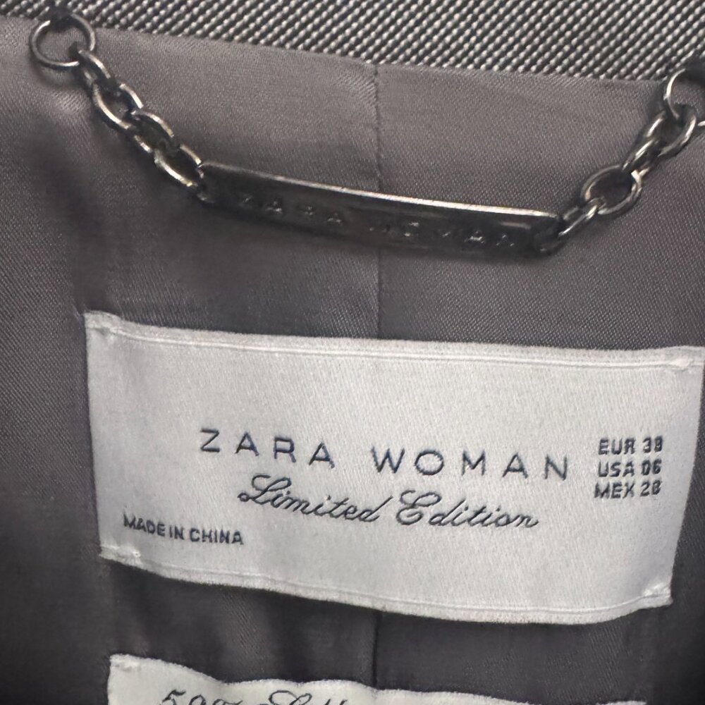 Zara Woman • Limited Edition Silver Blazer Silk and Wool Tailored - Picture 2 of 3